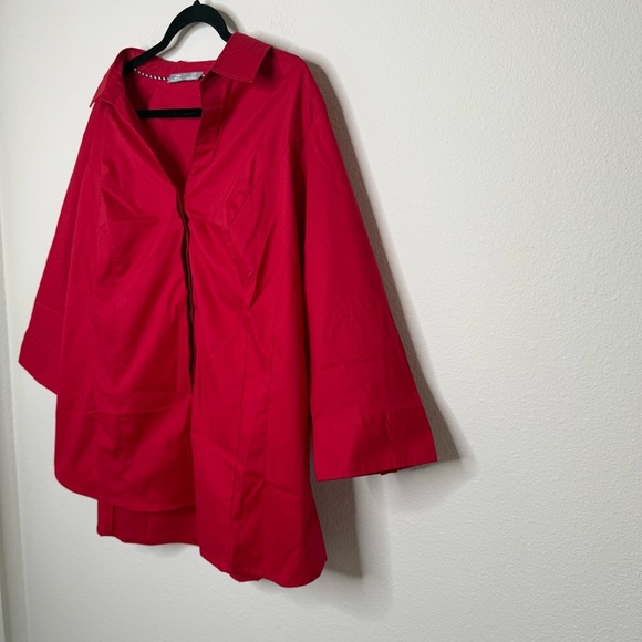 Lee Riders Red Button-Down 3/4 Sleeve Blouse Size 1X NWT - Picture 4 of 12